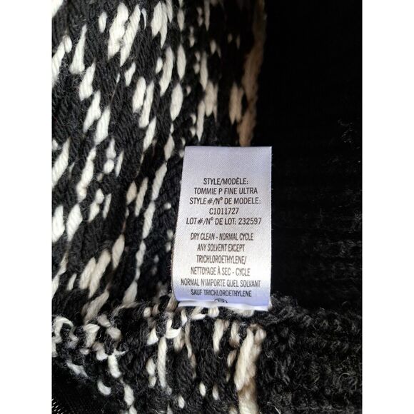 Theory womens medium chunky wool fairisle sweater timeless classic black white - Picture 9 of 10